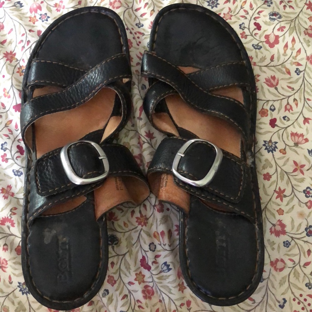 Born Black Strappy Sandals